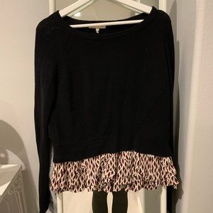 Maje black sweater with flare on the bottom